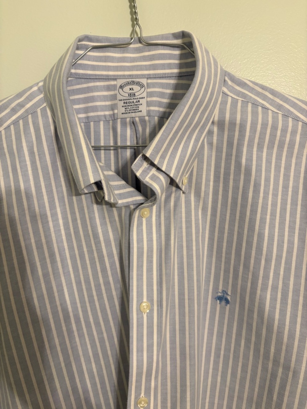 Brooks Brothers Men’s Button Down Dress Shirt XL Original Polo Shirt Blue Stripe - Picture 3 of 9
